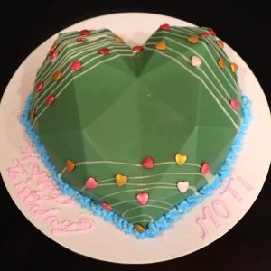 Green Heart Pinata Cake
