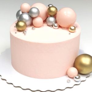 Pink & Silver Balls Combo Cake