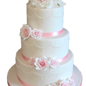 Whispering Roses Wedding Cake