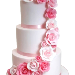 3tier Roses Wedding Cake