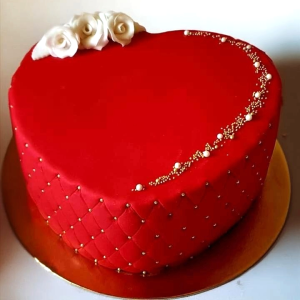 Red Heart Shaped Cake