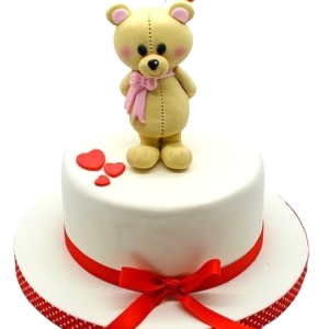 Teddy Bliss Heart Cake