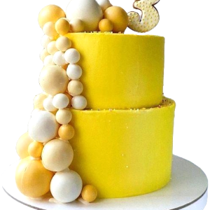 Yellow & White Balls Cake