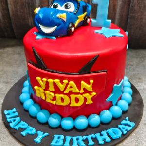 Kids Blue Car Cake