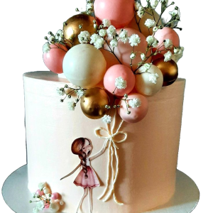 Girl's Balloon Sphere Cake