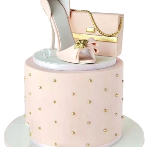 Pink Heels & Purse Cake