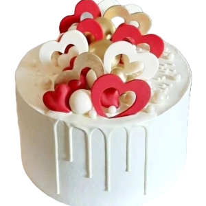 Red & White Heart Cake