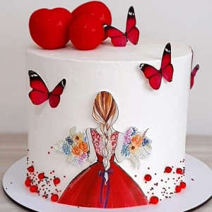 Rosy Posy Butterfly Cake