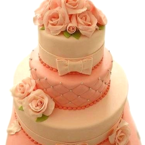 Wac Pink Roses Wedding Cake