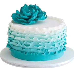 Blue Ruffles Cake