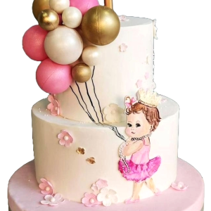 Joyful Balloons Girl Cake