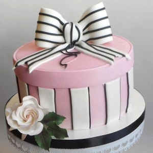 Pink and Black box Cake