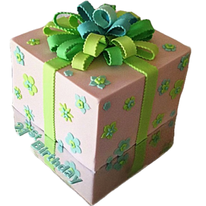 Green ribbon Parcel Cake