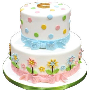Flowers and Dots Cake
