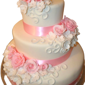 Floral Cascade Wedding Cake