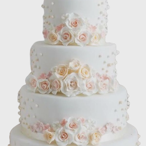 Radiant Rose Wedding Cake