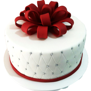 Pure Red Ribbon Cake