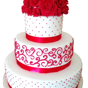 Red dot Floral Cake