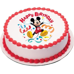 Micky Mouse Cheering Photo Print Cake