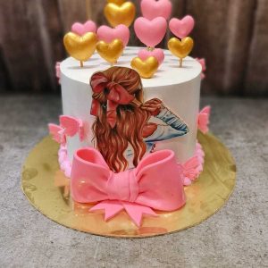 Girl With Bow Tie Cake