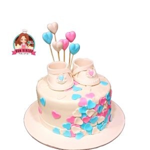 Baby Shower Hearts Cake