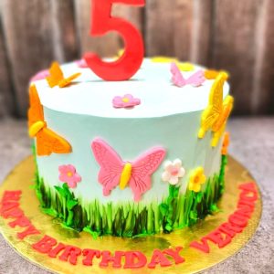 Colorful butterfly cake