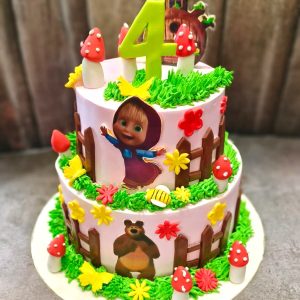 Masha with Bear 2 tier cake
