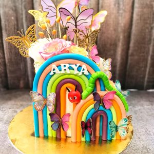 Butterfly rainbow cake