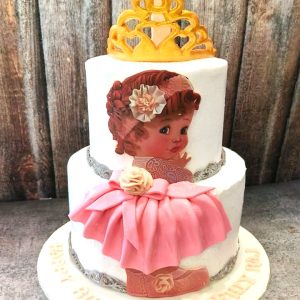 Baby Girl with crown cake