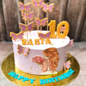 Butterfly with girl cake