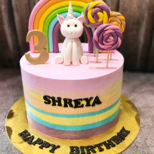 Unicorn rainbow cake