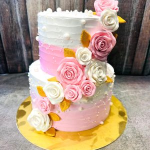 Floral 2tier cake