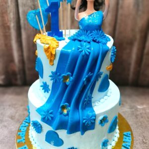 Blue doll cake