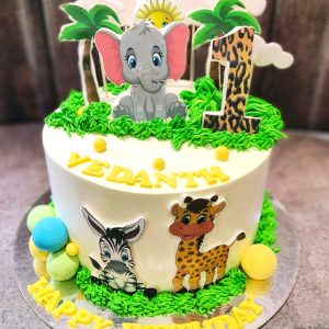 Jungle theme 2D cake