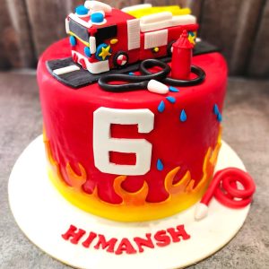 Fire brigade truck cake