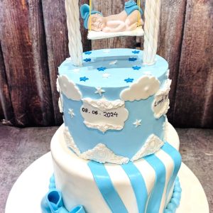 Baby on swing cake