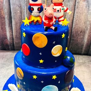 Space theme fondant cake