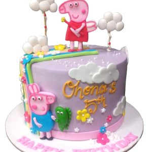 Peppa pig rainbow cake
