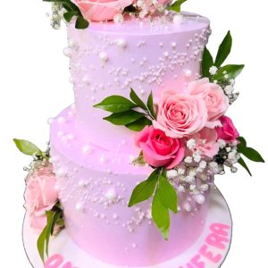 Pink floral cake