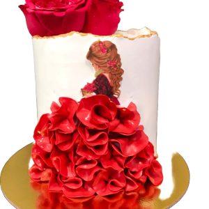 Red bride-to-be cake