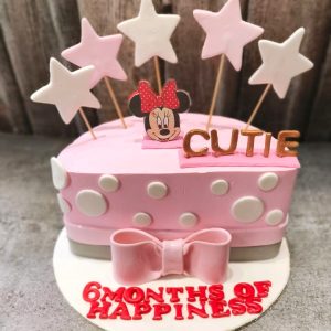 Minnie mouse half birthday cake