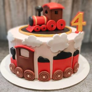 Train track treat cake