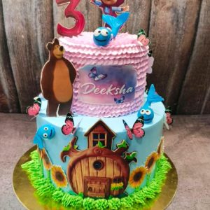 Masha & Bear tier cake