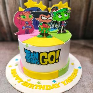 Teen Titans colorful cake