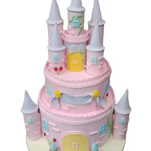 Pink castle cake