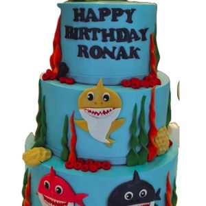 Shark family fun cake
