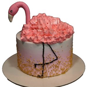Pretty in pink Flamingo cake