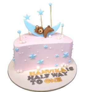 Half birthday on moon cake