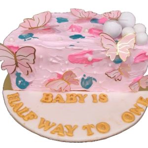 Half birthday butterfly cake