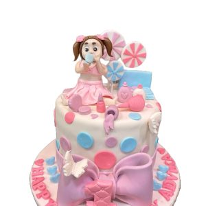 Baby Girl with Toys Cake